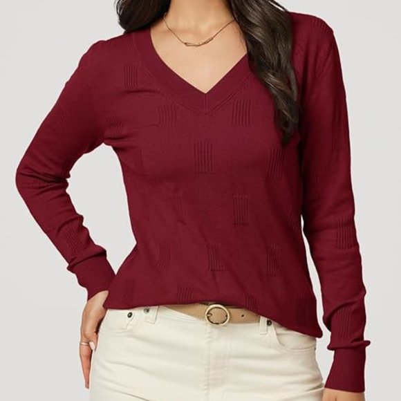 Arach&Cloz Sweaters - NWT Burgundy v-neck sweater